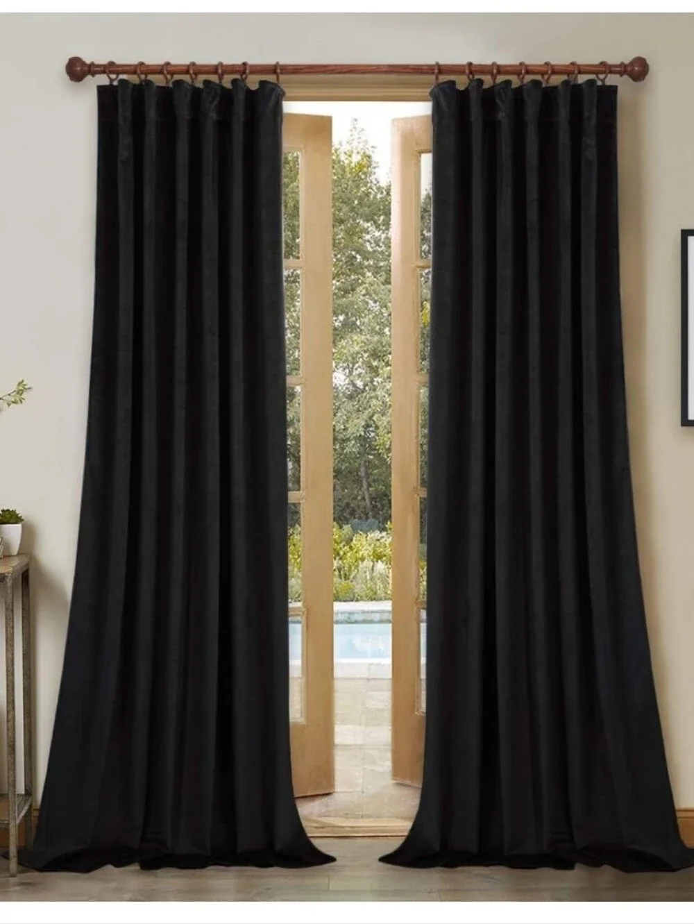Black Velvet Curtain Panels - 52